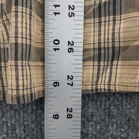 At Last & Co. Chest Pocket Button Up Shirt Womens Plus Size 18/20 Brown Plaid - Picture 10 of 11